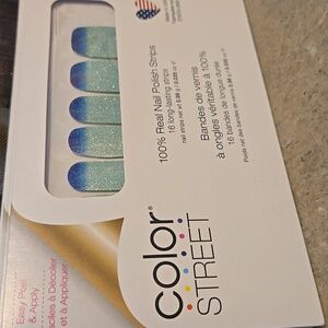 💅 Color Street Long Time No Sea 🌊, 100% Real Nail Polish Strips (16 Strips)